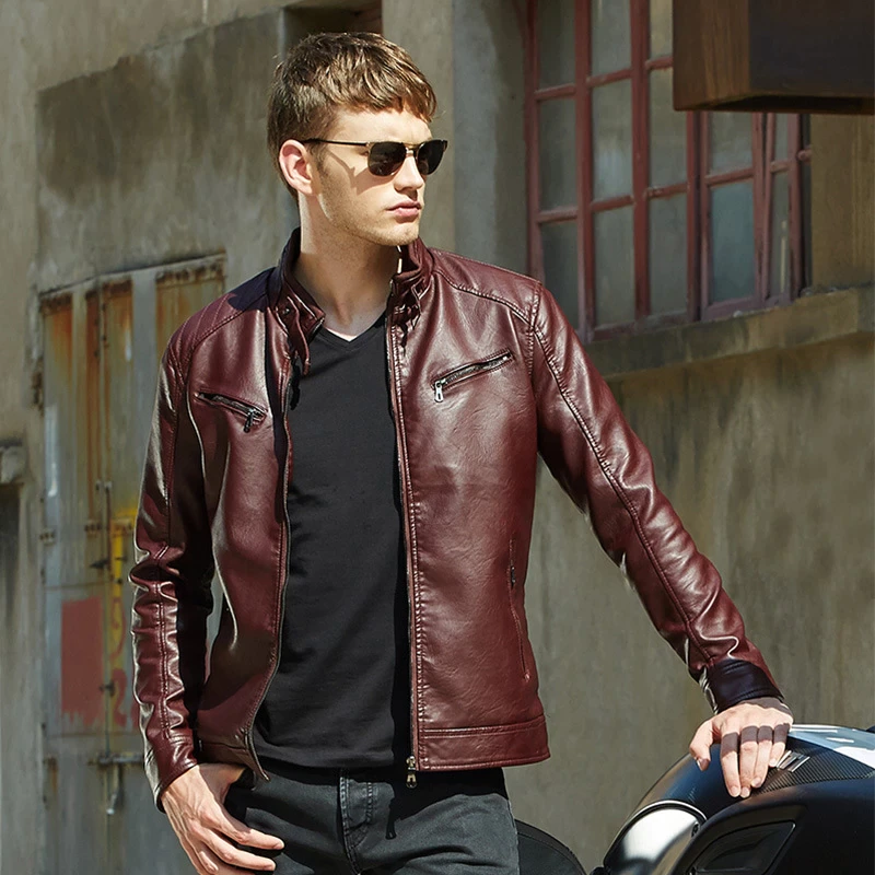 Mẫu áo khoác da biker jacket màu đỏ