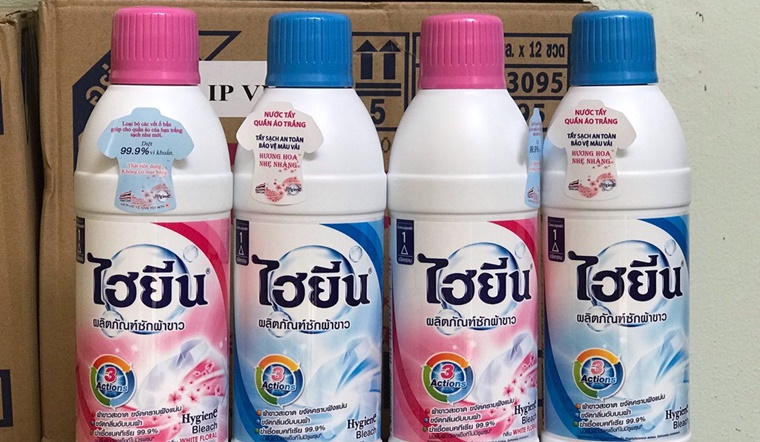 nước tẩy trắng quần áo hygiene bleach thái lan có tốt không