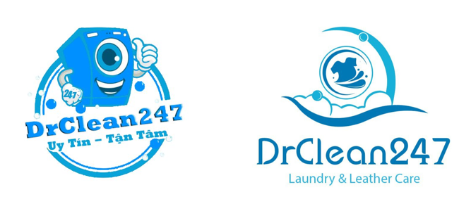 so sánh logo drclean247 cu va moi