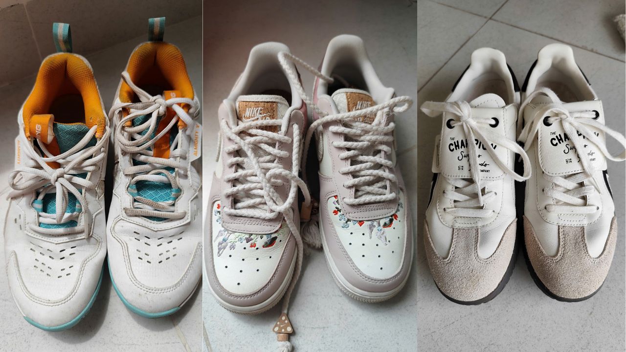 Hình ảnh giày thể thao da trơn, da lộn suede, da nubuck được giặt vệ sinh tại DrClean247 Hà Nội
